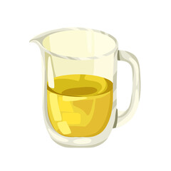 Olive oil pourer isolated on white background. Vector hand drawn cartoon illustration of small oil cruet for culinary, packaging, branding, menu design, stickers