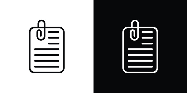 Attach document icon in black. flat graphic vector icon