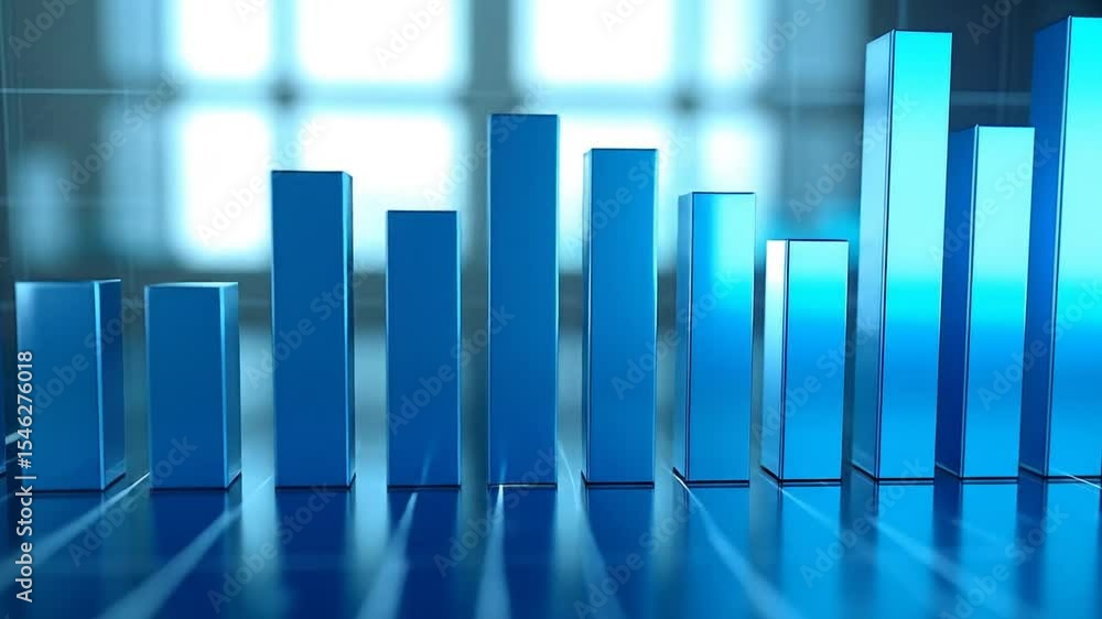 Poster abstract blue bar graph chart visualization