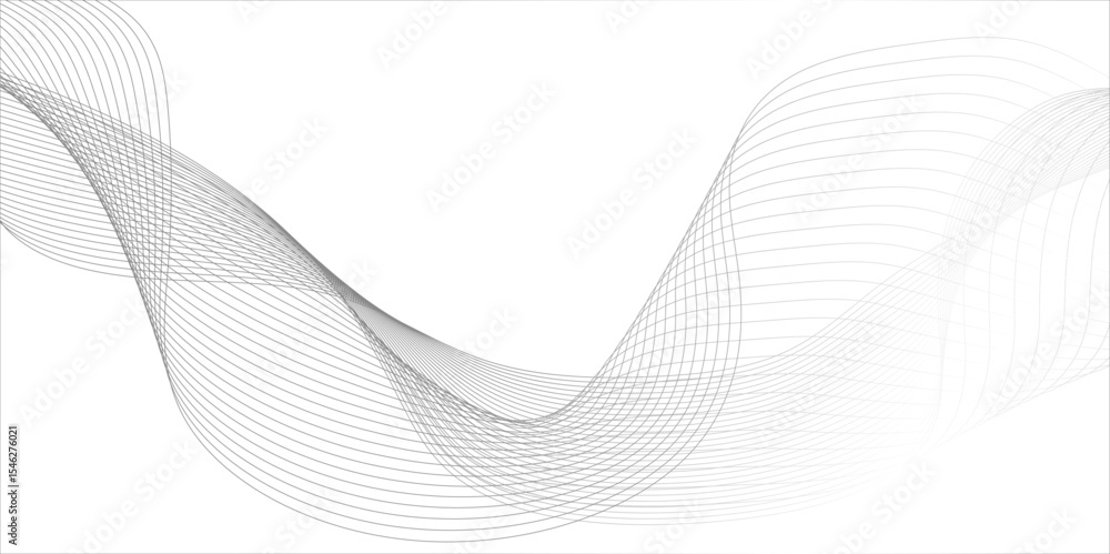 Poster abstract wave element for design, technology line stripe isolated science digital flowing black line