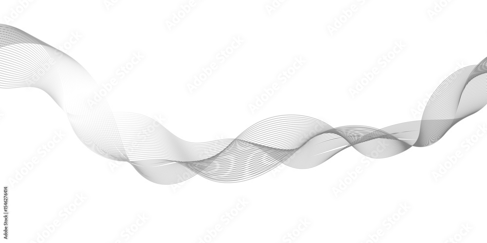 Aufkleber abstract wave element for design, technology line stripe isolated science digital flowing black line