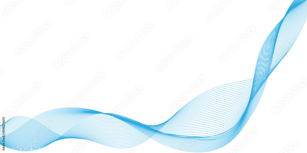 Poster abstract wave element for background design, abstract vector blue wave lines on white background, te