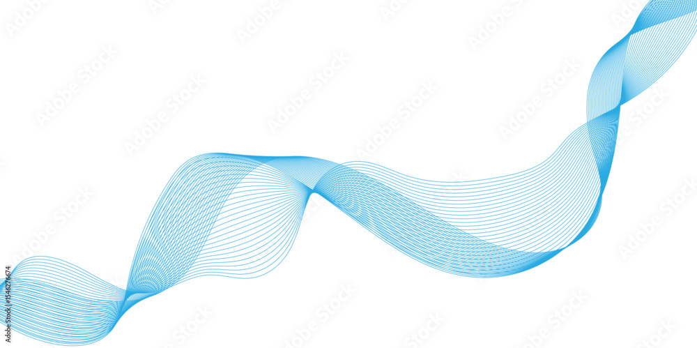 Poster abstract wave element for background design, abstract vector blue wave lines on white background, te