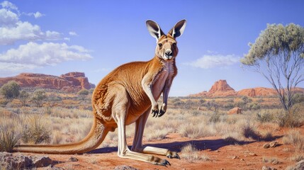 kangaroo in the desert