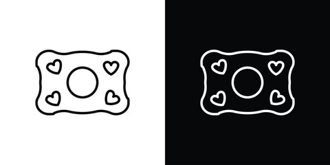 Baby orthopedic pillow icon in black. flat graphic vector icon