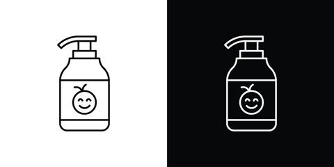 Baby shampoo icon in black. flat graphic vector icon
