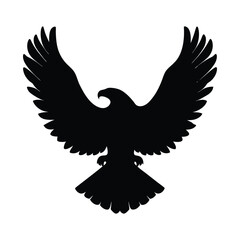 Fototapeta premium Eagle flying in the sky with wings spread silhouette illustration