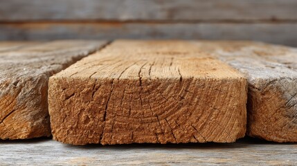 Close-up view of rustic wooden planks showcasing unique grain and texture, perfect for home decor and construction projects.
