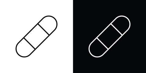 Band aid icon in black. flat graphic vector icon