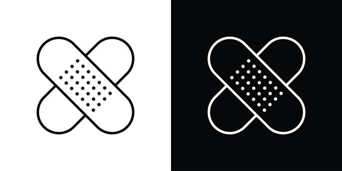 Bandage icon in black. flat graphic vector icon