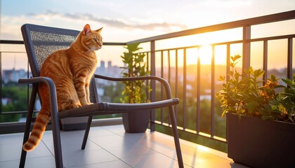 cat on the balcony