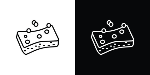 Bath sponge icon in black. flat graphic vector icon