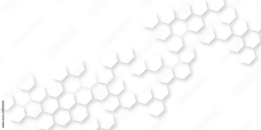 Poster hexagon white light and shadow background, modern abstract vector polygonal pattern luxury white pat