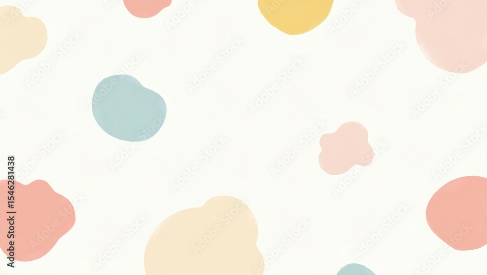 Aufkleber pastel color blobs pattern background. Simple abstract shapes in soft colors for design