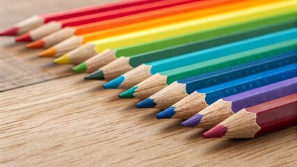 Obraz premium Pencil stack colored rainbow isolated on white background