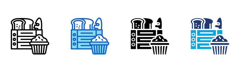 Bakery Crate icon Multi Style Vector Illustration 