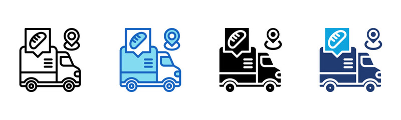 Delivery Truck icon Multi Style Vector Illustration 
