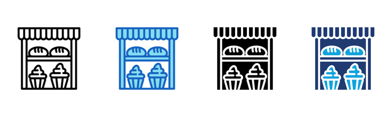Bakery Shelf icon Multi Style Vector Illustration 