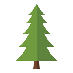 A stylized green coniferous pine fir tree, symbolizing nature, forests, winter, and christmas celebrations.