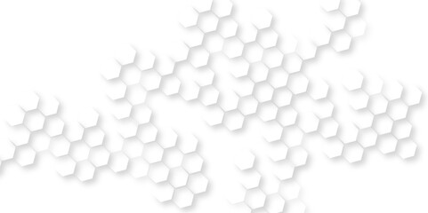 Abstract geometric pattern of white hexagons, Futuristic abstract honeycomb mosaic white background, Luxury White Pattern. 3D Futuristic abstract honeycomb mosaic white background. 
