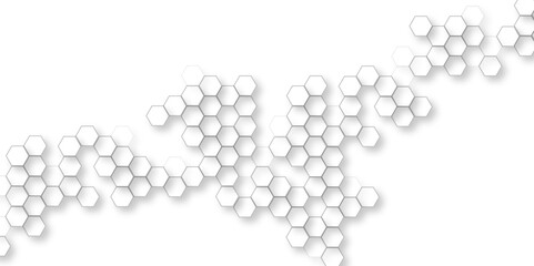 Abstract geometric pattern of white hexagons, Futuristic abstract honeycomb mosaic white background, Luxury White Pattern. 3D Futuristic abstract honeycomb mosaic white background. 