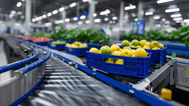 Automated food inspection station with IoT-connected gas detectors identifying unsafe levels of ethylene and spoilage gases during fruit packaging