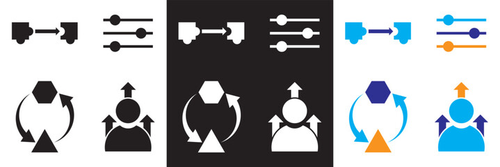 Obraz premium Adaptability icon set. Vector illustration . Isolated on white and black background. EPS 10