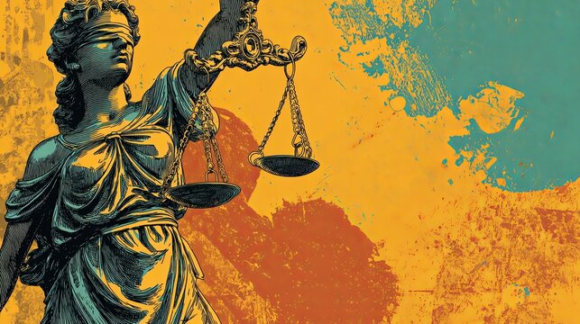 Lady Holding a Gavel for International Justice Concept - Powered by Adobe