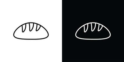 Bread loaf icon in black. flat graphic vector icon
