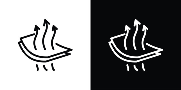 Breathable fabric icon in black. flat graphic vector icon