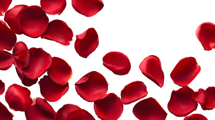 Romantic red rose petals over a vibrant red background with textured lines