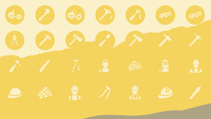 Labor line editable icon set. Contains icons related to labor, construction, labour day, renovation, and more. Vector illustration. make 30 vectors on one image