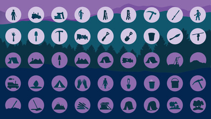 Labor line editable icon set. Contains icons related to labor, construction, labour day, renovation, and more. Vector illustration. make 30 vectors on one image