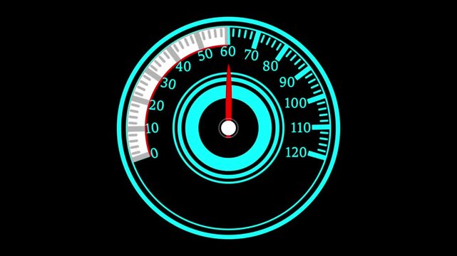 Abstract Realistic car speedometer with red speed level scale. Racing speed counter. Engine power concept template. Speed meter with red arrow and kilometers measuring scale.Car Speedometer Dashboard.