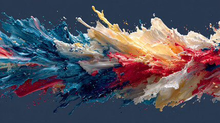 Vibrant Colors Bursting Forth: Dynamic capture of an explosion of vivid hues, showcasing the fluidity and power of pigments in a stunning display.