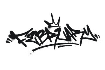 Abstract Crown Graffiti Art Bold Black and White Style