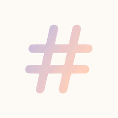 Obraz premium Hashtag Icon Vector Design in Pastel Gradient – Social Media Symbol for Posts & Trends