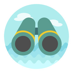 Binocular vector icon. Summer sign