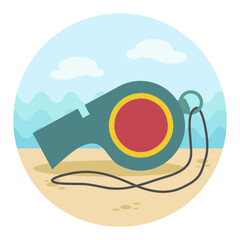 Whistle vector icon. Summer. Vacation