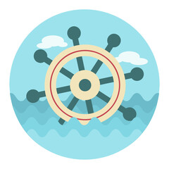 Helm vector icon. Summer. Marine