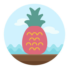 Pineapple vector icon. Summer. Vacation