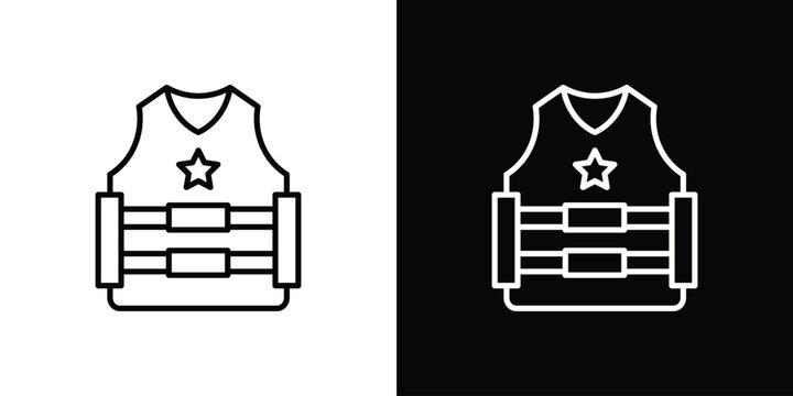 Bulletproof vest icon in black. flat graphic vector icon