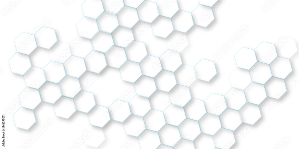 Canvas Prints abstract honeycomb mosaic white background, group of hexagons are arranged in rows, abstract geometr