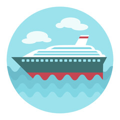 Cruise liner flat vector icon
