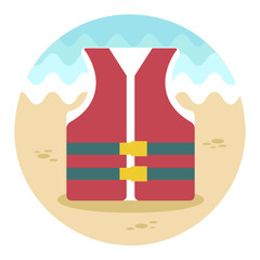 Life jacket icon. Summer. Vacation