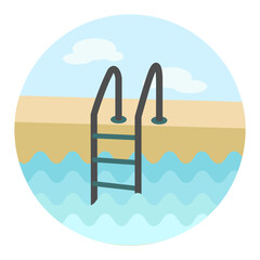 Swimming pool flat vector icon