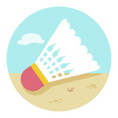 Shuttlecock badminton sport icon. Summer. Vacation