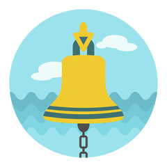 Bell marine vector icon. Summer