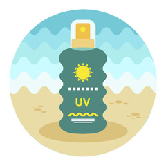 Sun Cream in Spray icon. Summer. Vacation