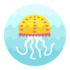 Jellyfish vector icon. Summer. Vacation